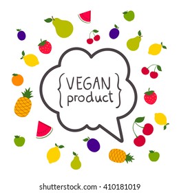 Vector Illustration of a Colorful Fruit Background