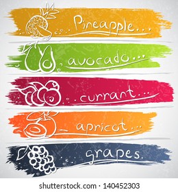 Vector illustration of colorful fruit icon collection