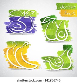 Vector illustration of colorful fruit icon collection