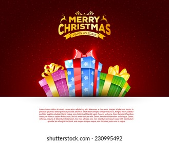 Vector illustration of Colorful gift box with bows