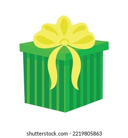 Vektorgrafik bunter Geschenkbox mit Band und Bogen.