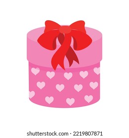 Dibujo vectorial caja de regalo colorida con cinta y arco.