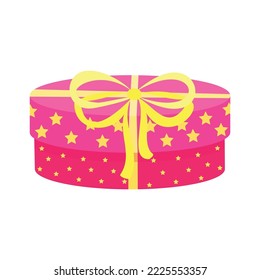 Dibujo vectorial caja de regalo colorida con cinta y arco.