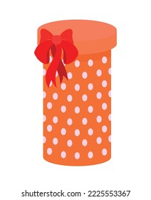 Vektorgrafik bunter Geschenkbox mit Band und Bogen.
