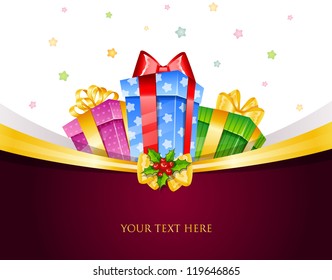 Vector illustration of Colorful gift boxes with bows