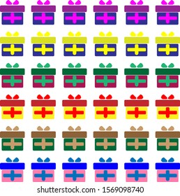Vector illustration of colorful gift boxes pattern