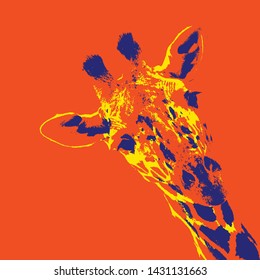 Vector Illustration of colorful Giraffe