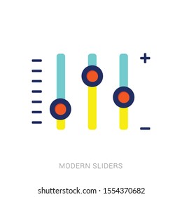 Vector illustration of colorful glossy slider info graphic elements.