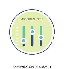 Vector illustration of colorful glossy slider info graphic elements.