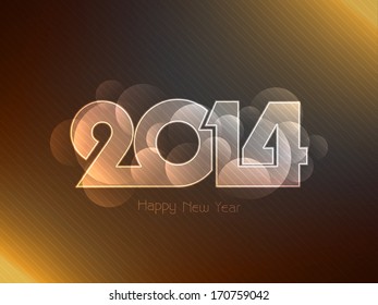 vector illustration of colorful glowing background design for happy new year 2014.