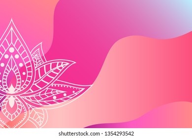 Vector illustration. Colorful gradient background with a gentle lotus silhouette
