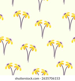Vector illustration of colorful gradient seamless flower pattern for textile, wallpaper and packaging. 