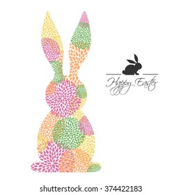 Vector Illustration of a Colorful Happy Easter Greeting Card Design