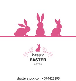 Vector Illustration of a Colorful Happy Easter Greeting Card Design