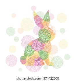 Vector Illustration of a Colorful Happy Easter Greeting Card Design