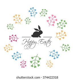 Vector Illustration of a Colorful Happy Easter Greeting Card Design