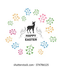 Vector Illustration of a Colorful Happy Easter Greeting Card Design