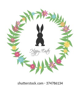 Vector Illustration of a Colorful Happy Easter Greeting Card Design