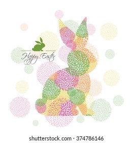 Vector Illustration of a Colorful Happy Easter Greeting Card Design