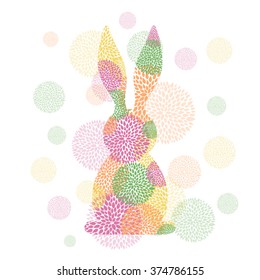 Vector Illustration of a Colorful Happy Easter Greeting Card Design