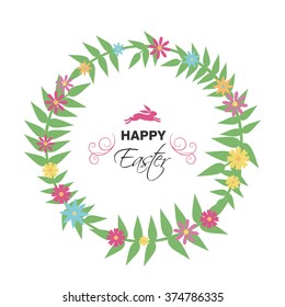 Vector Illustration of a Colorful Happy Easter Greeting Card Design