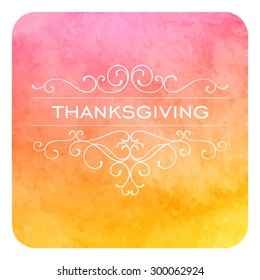 Vector Illustration of an Colorful Happy Thanksgiving Design with Decorative Elements