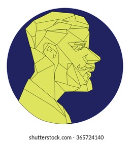 Vector illustration colorful Hipster men on polygonal style