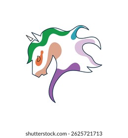 vector illustration of colorful horse head logo 3 