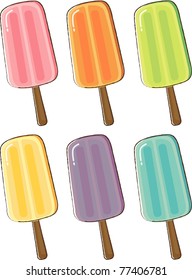 Vector illustration of colorful ice cream.