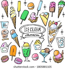 Vector illustration of colorful icecream