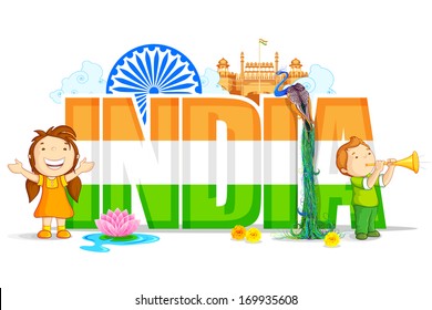 vector illustration of colorful India Wallpaper