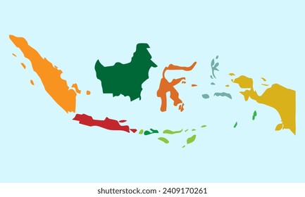Vektorgrafik Farbiges Indonesien Karte von isoliert.