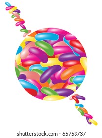 vector illustration of colorful jelly beans on white in eps10 format