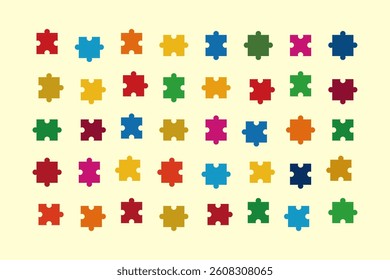 Vector illustration of colorful jigsaw puzzle pieces