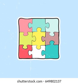 Vector illustration - Colorful Jigsaw Puzzle