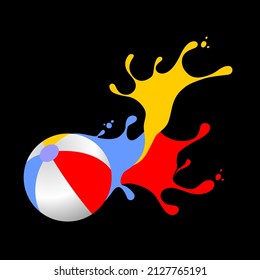 Vector illustration of colorful kid's balls with water splash effect