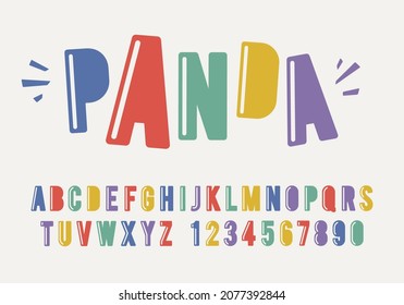 Ilustración vectorial Colorful Kids Font. Tipografía lúdica