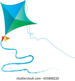 Vector illustration of colorful kite