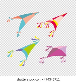 Vector illustration of colorful kite
