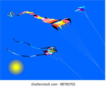 Vector Illustration of colorful kites