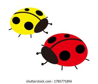 Vector illustration of colorful ladybugs . 