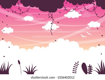 Vector Illustration Of Colorful Landscape