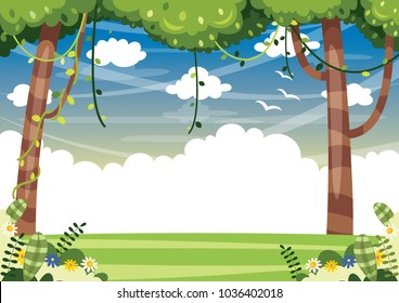 Vector Illustration Of Colorful Landscape