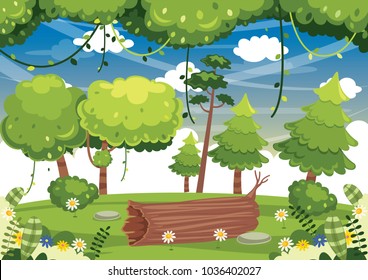 Vector Illustration Of Colorful Landscape