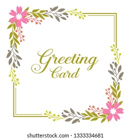 Vector illustration colorful leaf flower frame for greeting card invitation hand drawn