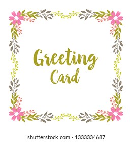 Vector illustration colorful leaf flower frame for greeting card invitation hand drawn