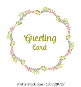 Vector illustration colorful leaf flower frame for greeting card invitation