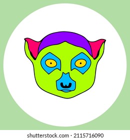 Vector illustration with colorful lemur.