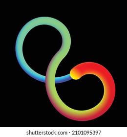 Vector Illustration . Colorful line .Liquid gradient . Spiral Logo . Design element . Abstract Geometric shape .
