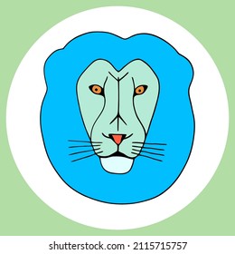 Vector illustration with colorful lion.